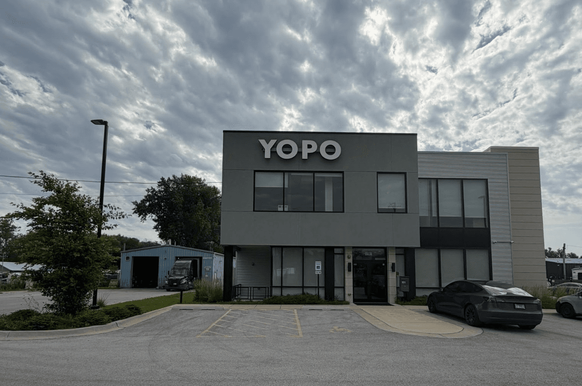 Yopo Expedite freight trailers staged at the distribution yard